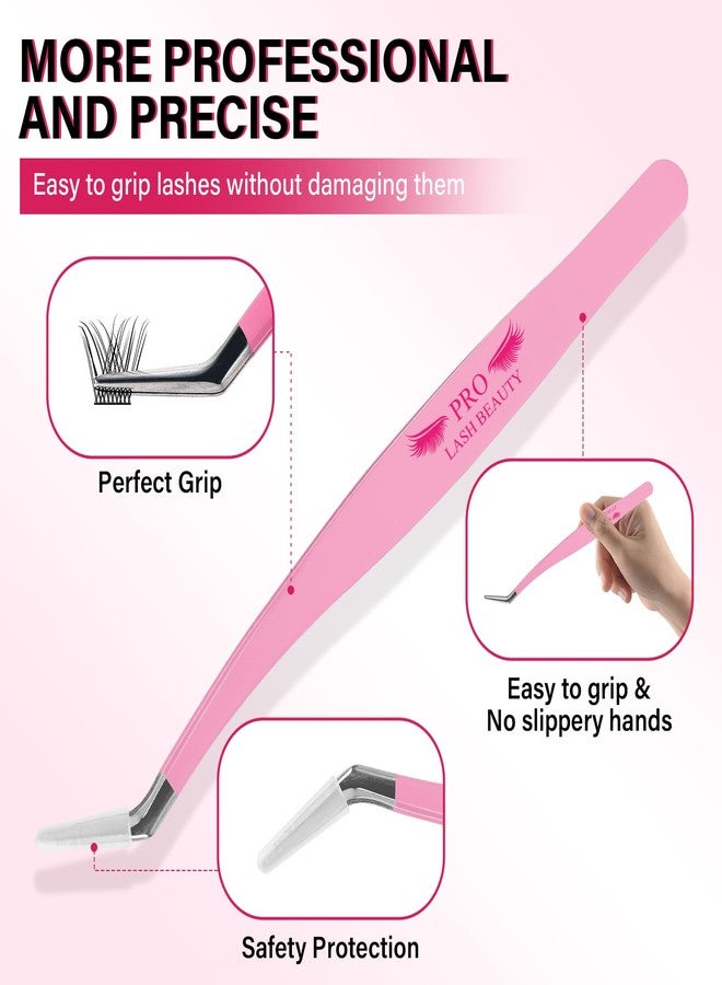 PRO LASHBEAUTY Lash Applicator Tool DIY Eyelash Extension Tweezers Kit Eyelash Applicator Tool (3 pcs) - Image 3