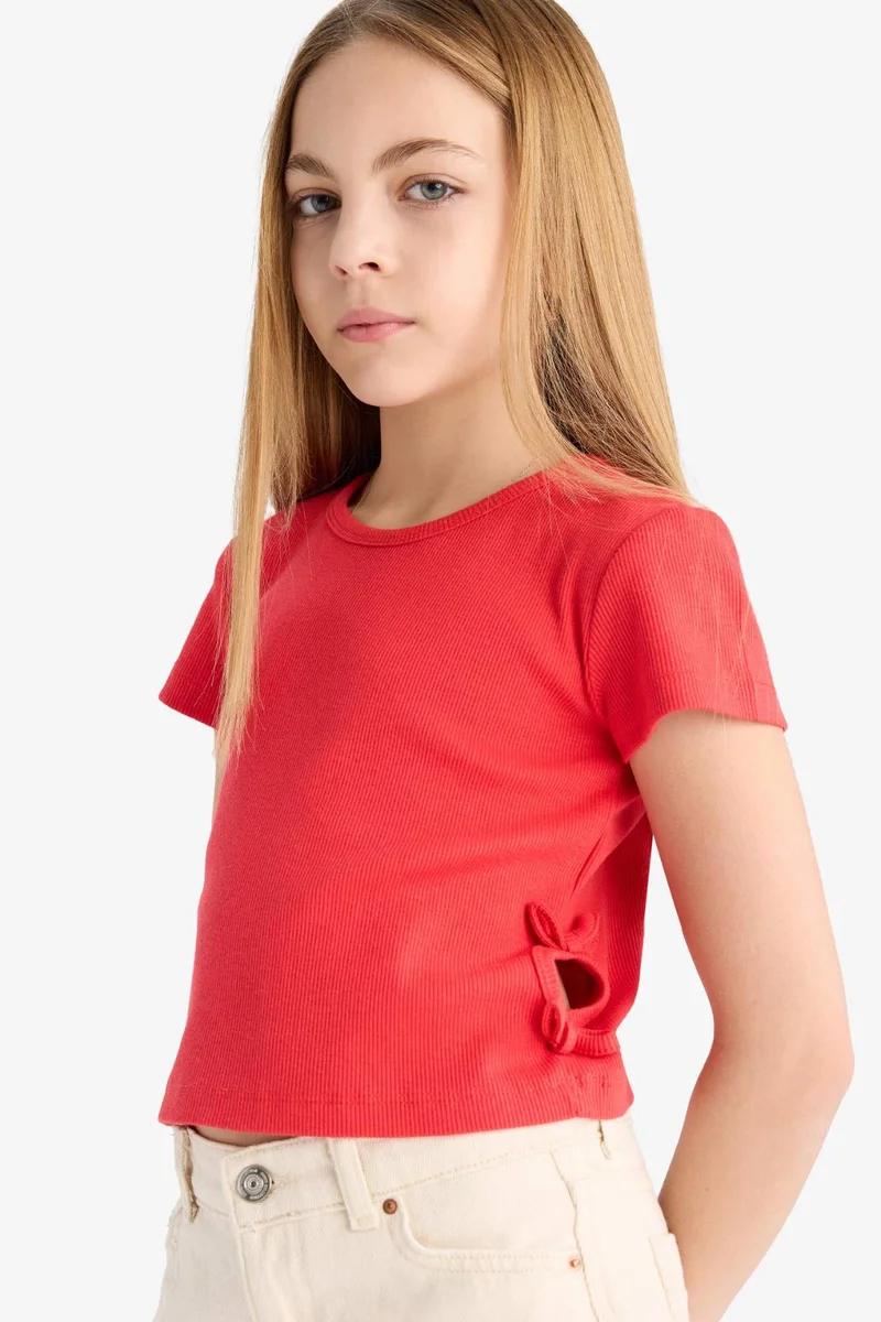 DeFacto Girl Slim Fit Crew Neck Ribbed Camisole T-Shirt