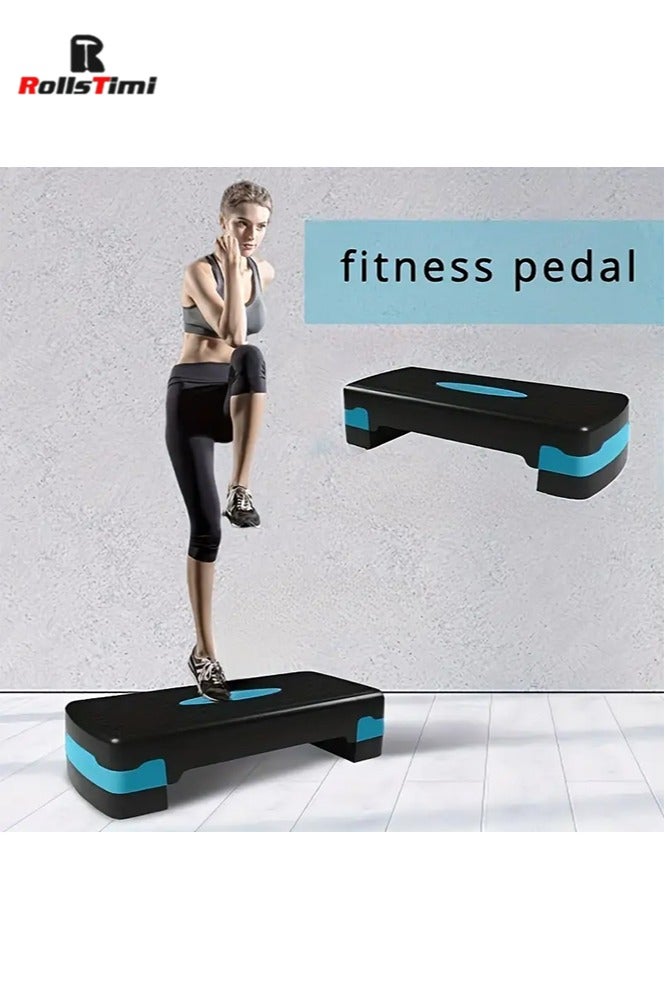RollsTimi  Aerobic Step Board Exercise Stepper Adjustable Step Board Cardio Yoga Home Gym Workout Platform Non Slip,Black Blue - Image 1