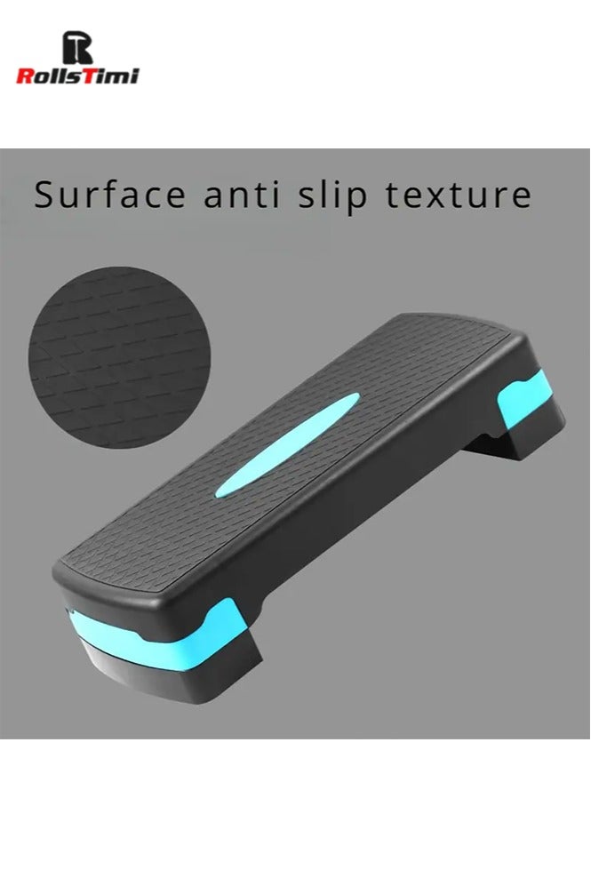 RollsTimi  Aerobic Step Board Exercise Stepper Adjustable Step Board Cardio Yoga Home Gym Workout Platform Non Slip,Black Blue - Image 3