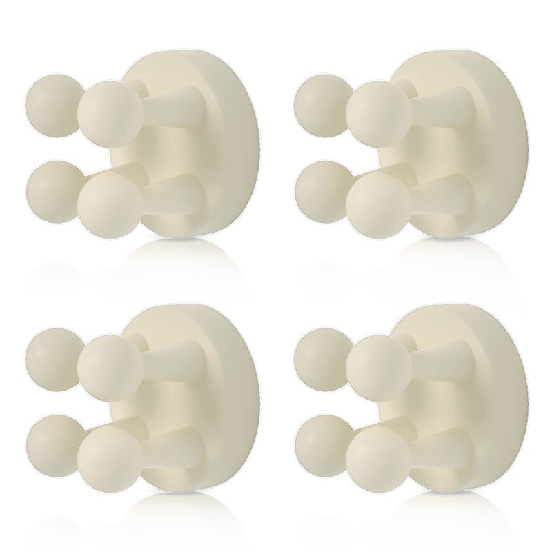 4 pcs Silicone Toothbrush Holder MultiFunction Hook Waterproof self Adhesive Single Toothbrush Hook Plug Holder for Wall for Hanging Bathroom Kitchen Living Room Office