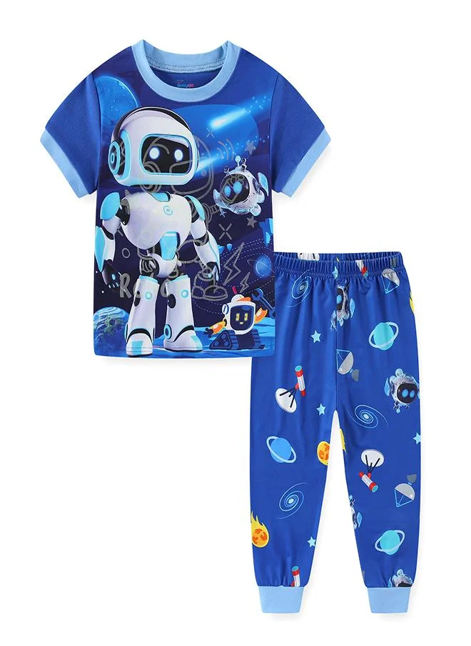 babyqlo Robot Heroes in Outer Space Pajama Set