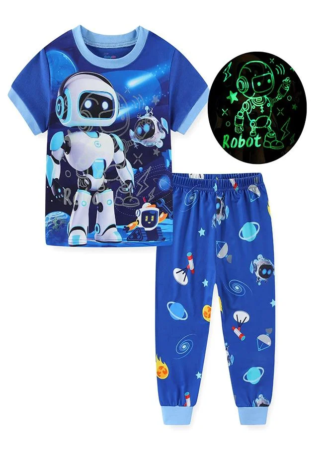 babyqlo Robot Heroes in Outer Space Pajama Set