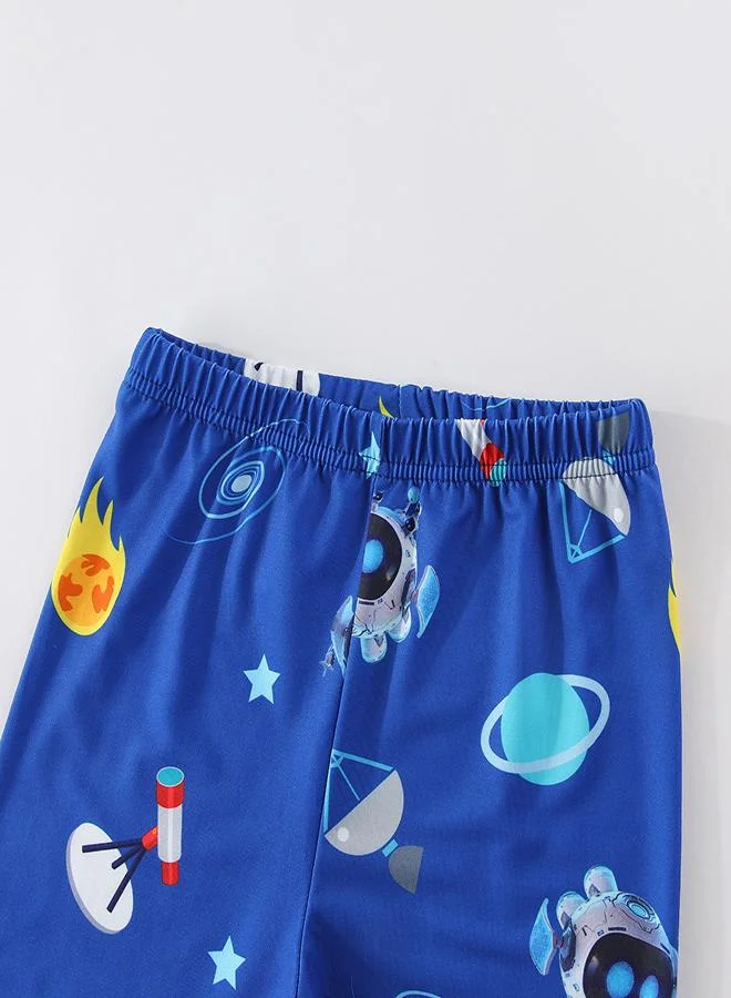 babyqlo Robot Heroes in Outer Space Pajama Set