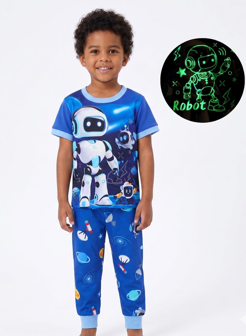 babyqlo Robot Heroes in Outer Space Pajama Set - Image 1