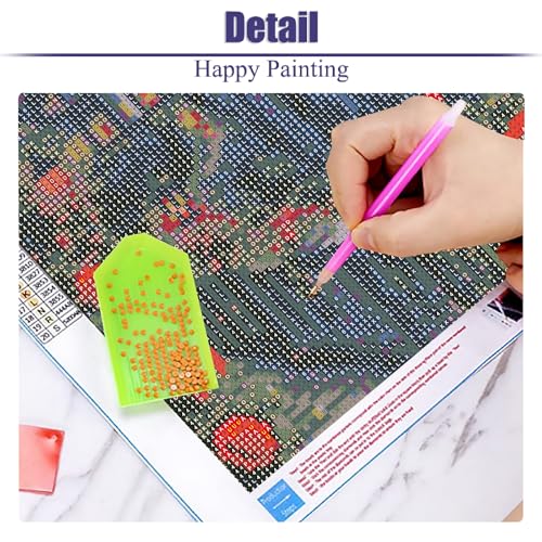 NEGEKFKX Rose Castle Diamond Art Kits for Adults Beginners,Diamond Painting Kits for Adults,5D Full Drill DIY Diamond Dot Gem Art Kit Wall Home Decor Arts Craft 16x12 inch - Image 5