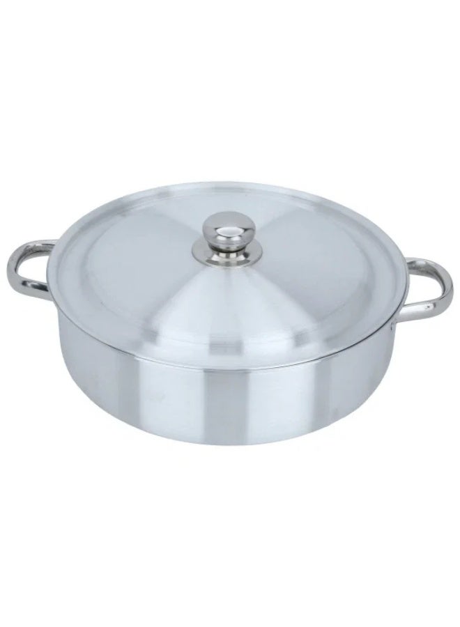 ROBUST aluminum oven tray, 32 cm, round, with lid, two handles - silver - Image 3