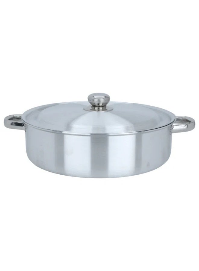 ROBUST aluminum oven tray, 32 cm, round, with lid, two handles - silver - Image 2