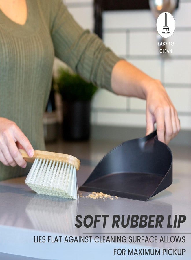 Vigar Vintage Mini Bamboo Broom with Dustpan Combo Set, Small Dust Pan and Brush Set for Dust, Pet Hair, Car, and Crumb, House, Kitchen Broom, Black - Image 4