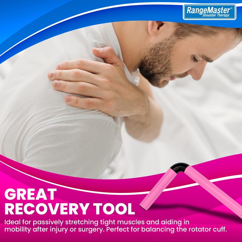 RangeMaster ShoulderWand Therapy Stretching Toolâ”‚Collapsible Stretching Barâ”‚Physical Therapy Tool for Recovery and Increasing Motion (Pink) - Image 5