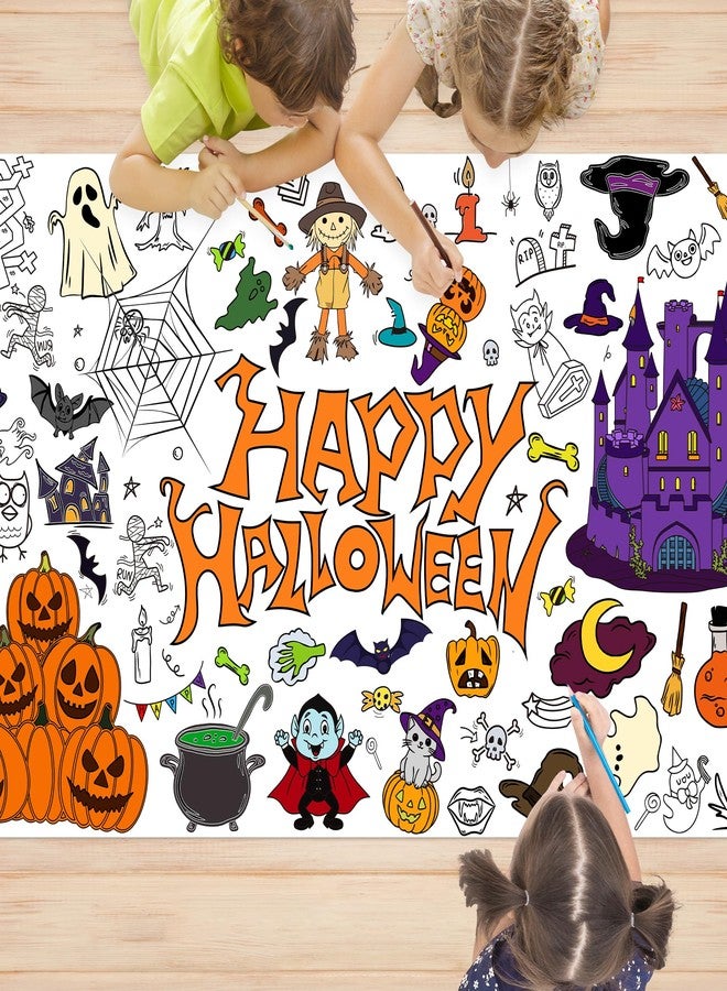 Yuronam Halloween Giant Coloring Poster 30 x 72 Inches Large Coloring Halloween Activity Drawing Paper for Kids School Home Party Supplies Decoration - Image 1