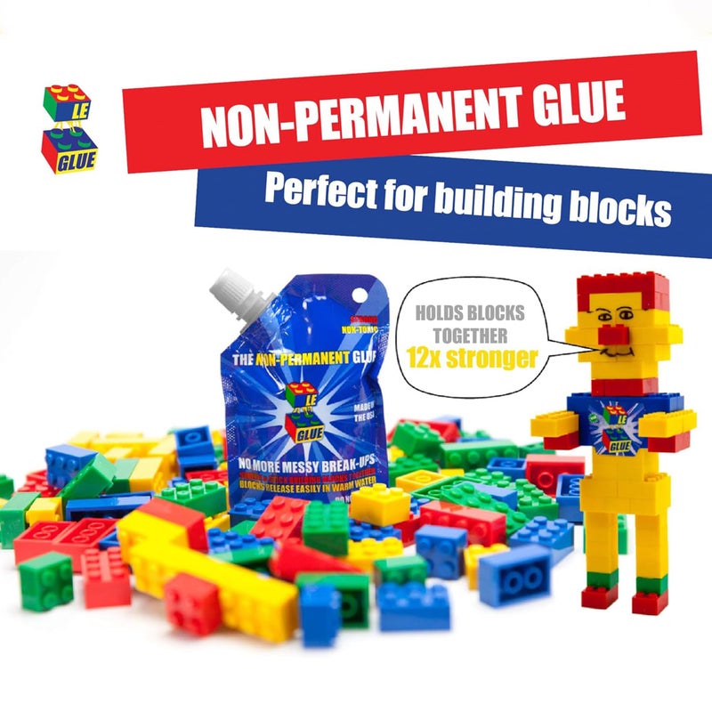 LE-GLUE Le Glue Temporary Glue 2 Pack  Compatible with Legos  NonPermanent Clear Adhesive for Plastic Building Blocks  No Messy BreakUps  NonToxic Formula Created for Kids by a Kid - Image 3