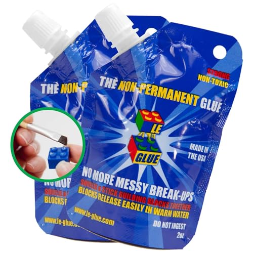 LE-GLUE Le Glue Temporary Glue 2 Pack  Compatible with Legos  NonPermanent Clear Adhesive for Plastic Building Blocks  No Messy BreakUps  NonToxic Formula Created for Kids by a Kid - Image 1