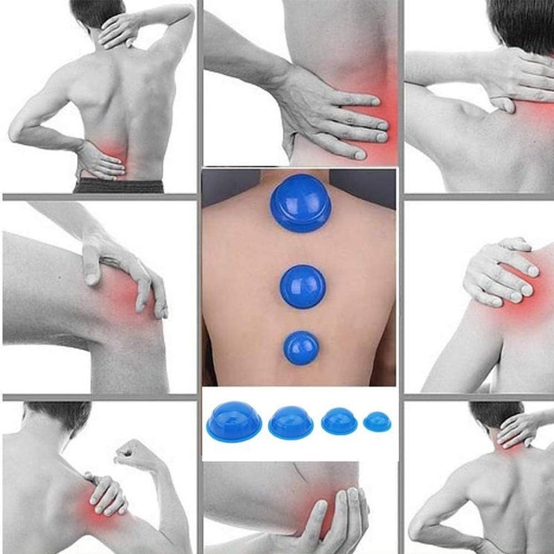 Healthcom 12 قطعة مجموعة أكواب التدليك السيليكوني العلاج بالحجامة أكواب الحجامة العلاج بالإبر مجموعة احترافية لتدليك الجسم أكواب الشفط علاج الحجامة تخفيف الألم صحة العضلات الاسترخاء - Image 5