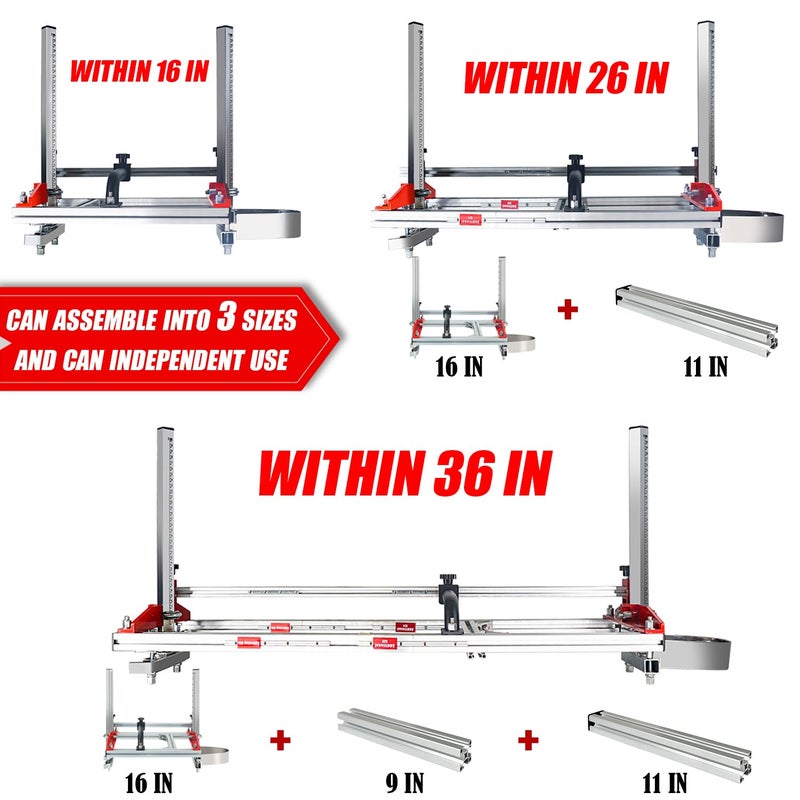 Zozen Chainsaw Mill, Portable Sawmill - Can be Assembled into 3 sizes for Independent Use, Suitable for 14-36 inches Planking Milling Bar, A Flexible Cutting Guide System for Builders and Woodworkers. - Image 2