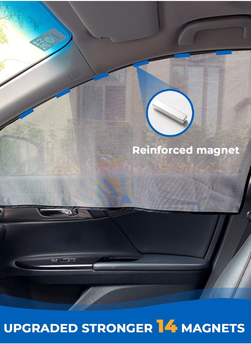 MERTTURM - MERTTURM Car Side Window Shades for Baby, Car Sun Shades Magnetic Curtain, 2 PACK Car Window Blinds for Kids & Pets, Blocks UV Rays, Universal Easy Fit Front Seat - Image 1