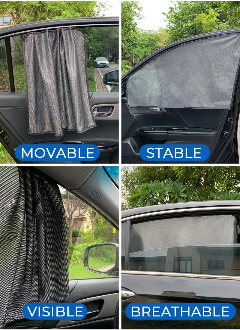 MERTTURM - MERTTURM Car Side Window Shades for Baby, Car Sun Shades Magnetic Curtain, 2 PACK Car Window Blinds for Kids & Pets, Blocks UV Rays, Universal Easy Fit Front Seat - Image 1