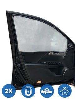 MERTTURM Car Side Window Shades for Baby, Car Sun Shades Magnetic Curtain, 2 PACK Car Window Blinds for Kids & Pets, Blocks UV Rays, Universal Easy Fit Front Seat