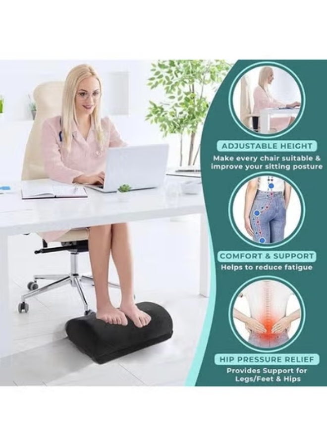 Ergonomic Under Desk Foot Rest Cushion with Soft Velvet Cover for Improved Sitting Comfort and Posture Support at Home and Office - Image 4