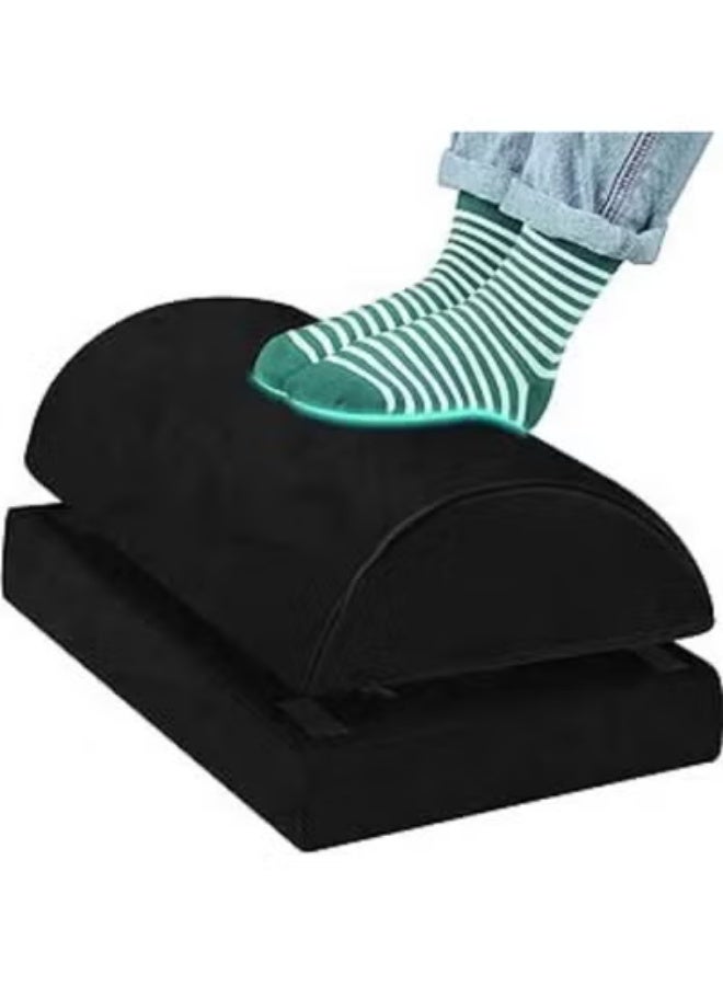Ergonomic Under Desk Foot Rest Cushion with Soft Velvet Cover for Improved Sitting Comfort and Posture Support at Home and Office - Image 1