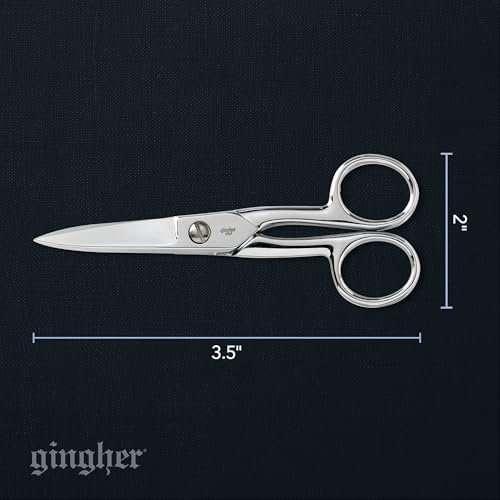 Fiskars Gingher Craft Scissors with Protective Sheath - 5" Knife Edge Scissors for Fabric, Thread, and Needlework Yarn Cutting - Silver - Image 3