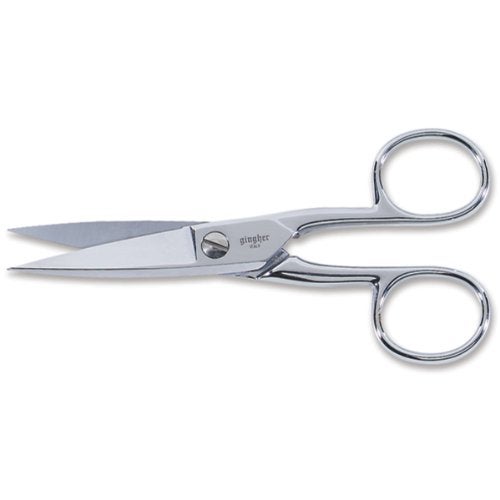 Fiskars Gingher Craft Scissors with Protective Sheath - 5" Knife Edge Scissors for Fabric, Thread, and Needlework Yarn Cutting - Silver - Image 1