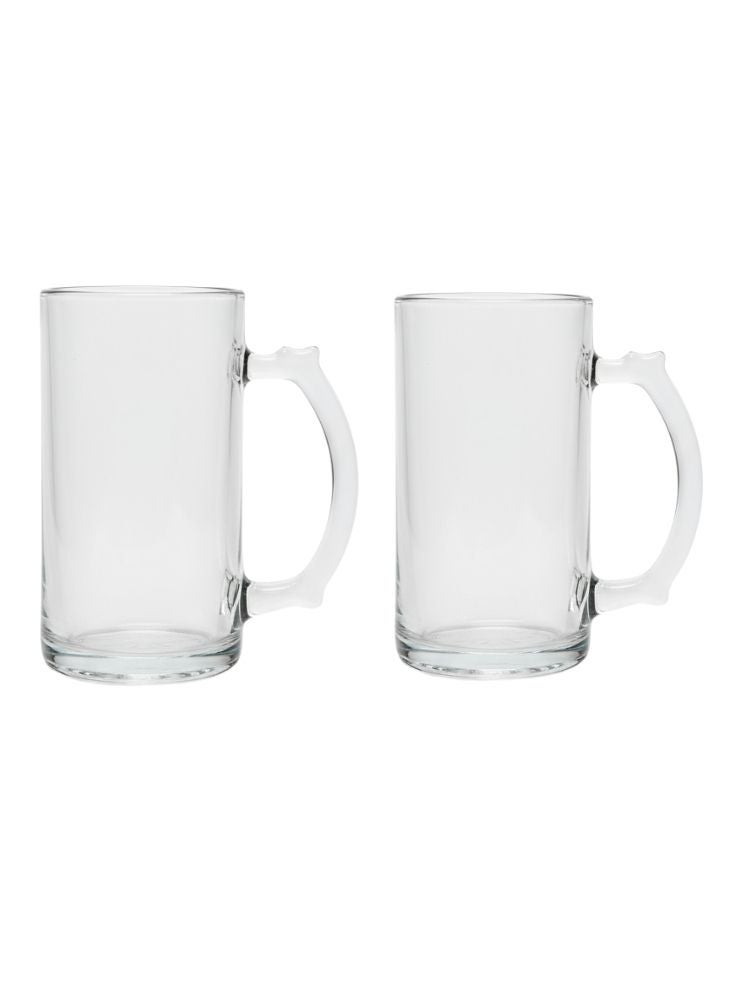 بريميم طقم أكواب بيرة حرفي – كوبان بمقبض غير لامع مصنوعان من الزجاج الأوروبي السميك - Image 2
