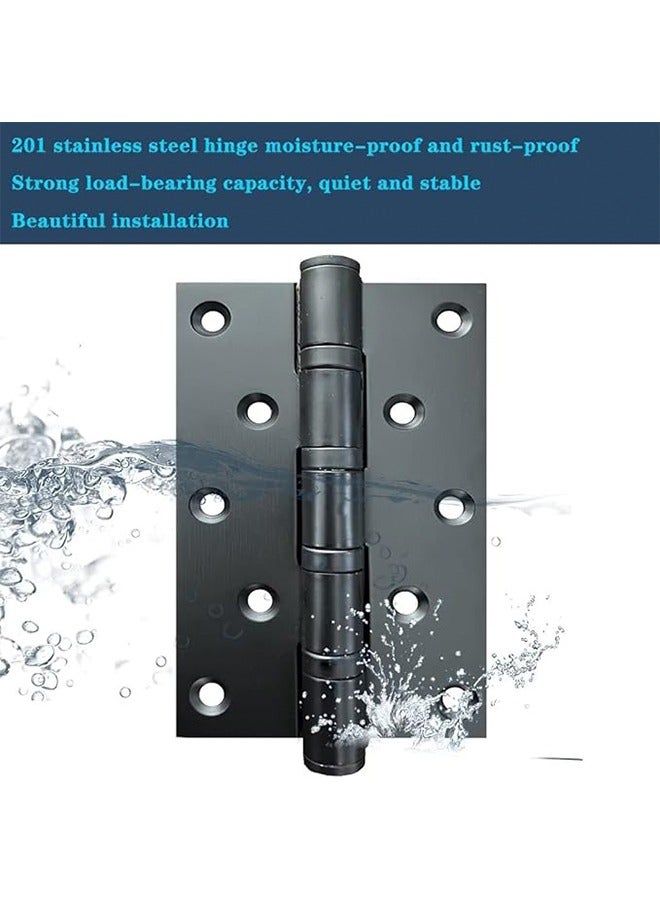 2Pcs Stainless Steel Door Hinge Ball Bearing Heavy Duty Inner and Outer Door Hardware for Left and Right Doors Door Hinge Stainless Steel New Chinese Style Wooden Door Hinge (Black)