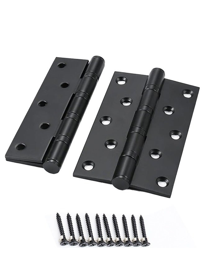 2Pcs Stainless Steel Door Hinge Ball Bearing Heavy Duty Inner and Outer Door Hardware for Left and Right Doors Door Hinge Stainless Steel New Chinese Style Wooden Door Hinge (Black)