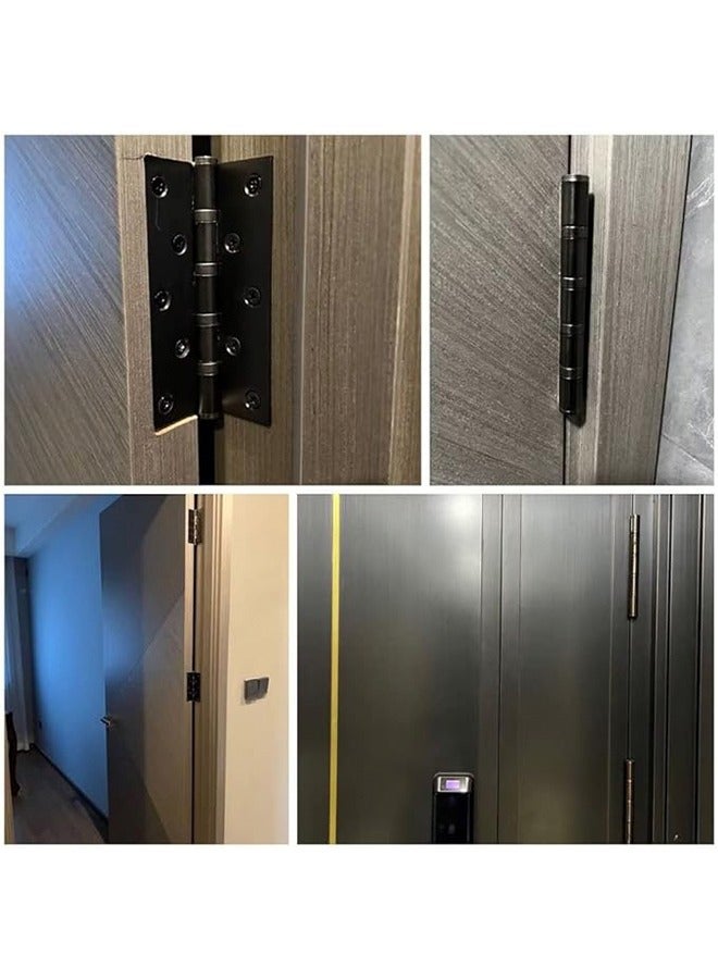 2Pcs Stainless Steel Door Hinge Ball Bearing Heavy Duty Inner and Outer Door Hardware for Left and Right Doors Door Hinge Stainless Steel New Chinese Style Wooden Door Hinge (Black)