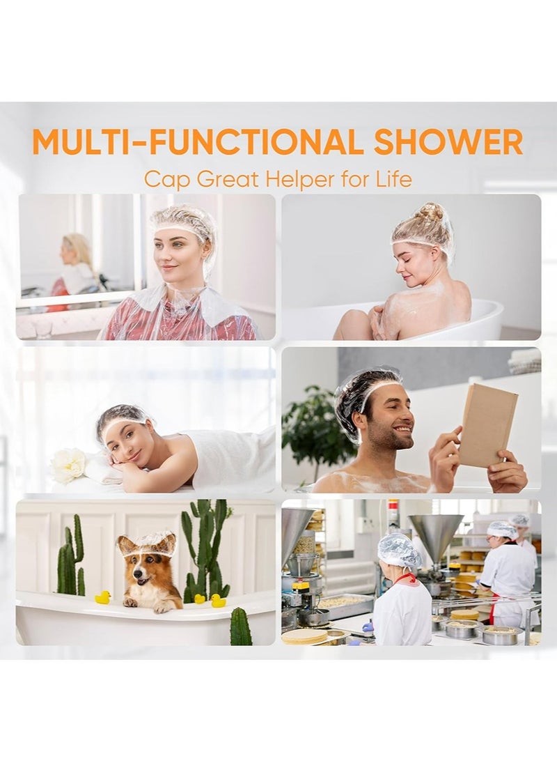 100 Pcs Shower Cap Disposable and 100 Pcs Disposable Ear Covers, Bath Caps Thick Waterproof High Density Elastic Big Hair Caps for Women Men Travel Spa Hotel Swimming Ear Covers Bathing Accessories - Image 4