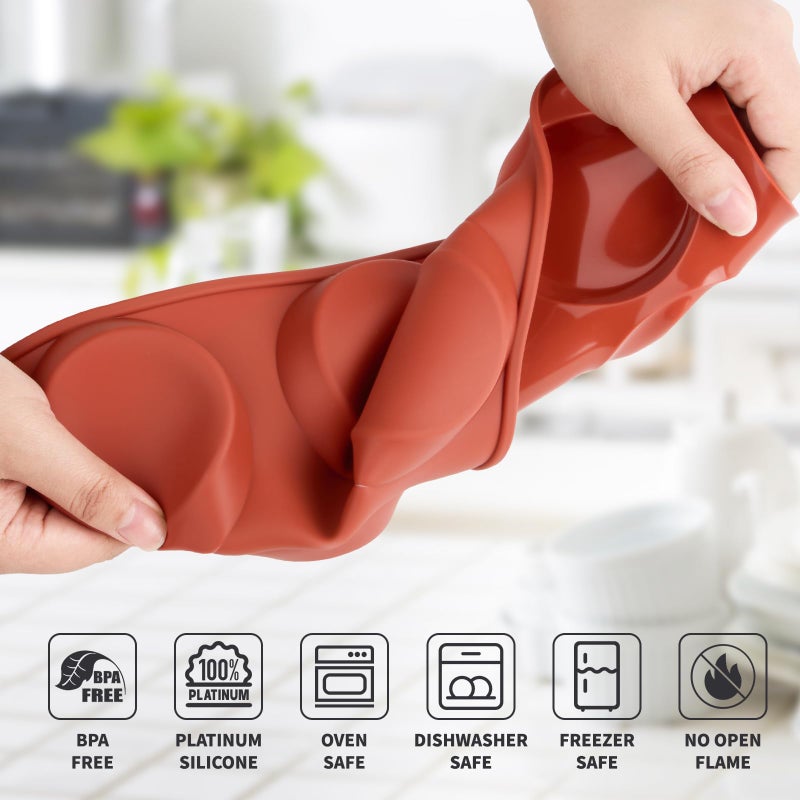 Puyeipt 3 Pack Silicone Egg Molds for Breakfast Sandwiches, 3 Inch Non-Stick Round Muffin Top Pans for Baking Egg Bites, Whoopie Pies, Corn Bread, Tarts - Image 3