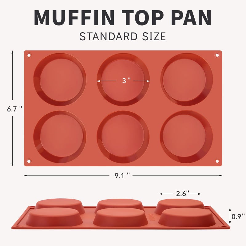 Puyeipt 3 Pack Silicone Egg Molds for Breakfast Sandwiches, 3 Inch Non-Stick Round Muffin Top Pans for Baking Egg Bites, Whoopie Pies, Corn Bread, Tarts - Image 2