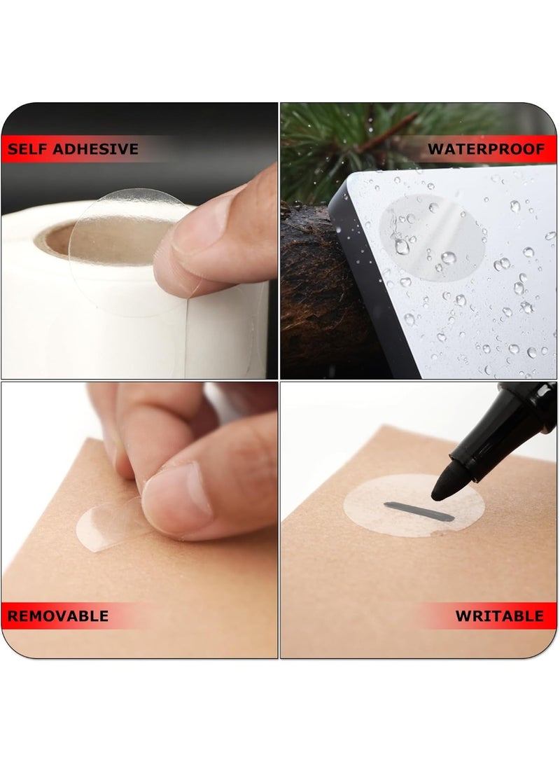 FAYET 2 Rolls Clear Transparent Round Stickers, Envelope Tab Sealer and Retail Package Round Clear Seal Labels Self Adhesive, 1000 Stickers Per Roll - Image 5