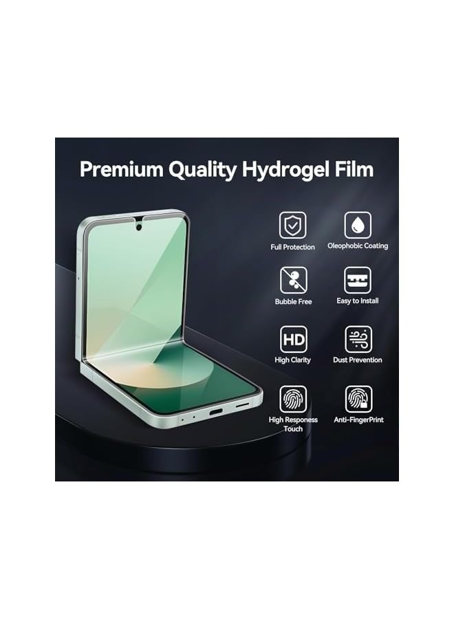 PROMASS 6 in 1 Screen Protector Compatible with Galaxy Z Flip 6-2 Pack Front Tempered Glass Screen Protector + 2 Pack Inside TPU Screen Protector+2 Pack Camera Lens Protector - Image 3