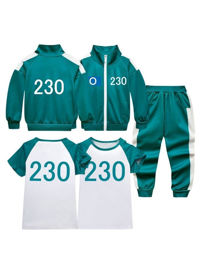 Squid Game Cosplay Costume 230 Tracksuit Jacket T-shirt Pants Suit Kids Sweatshirt Hallowee - Image 1