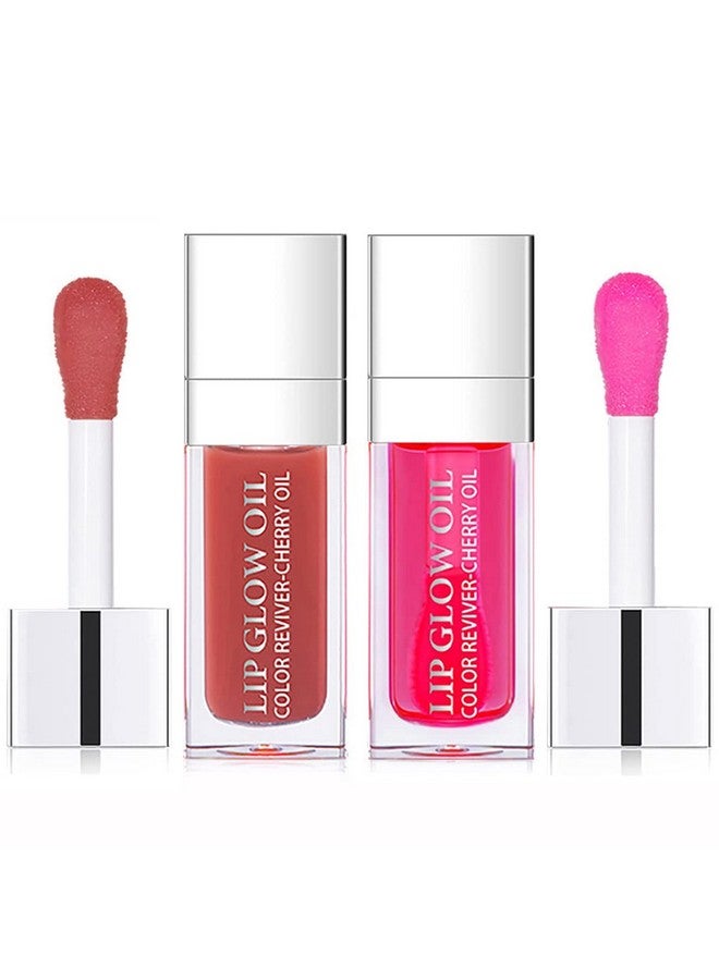 Alisesun 2 Set Lip Oil Hydrating Tinted Lip Balm, Plump Lip Gloss Lip Care Transparent Toot Lip Oil Tinted, Fresh Texture & Non-sticky, Nourishing Repairing Lightening Lip Lines Lip Care Products (Rosewood / Cherry) - Image 1