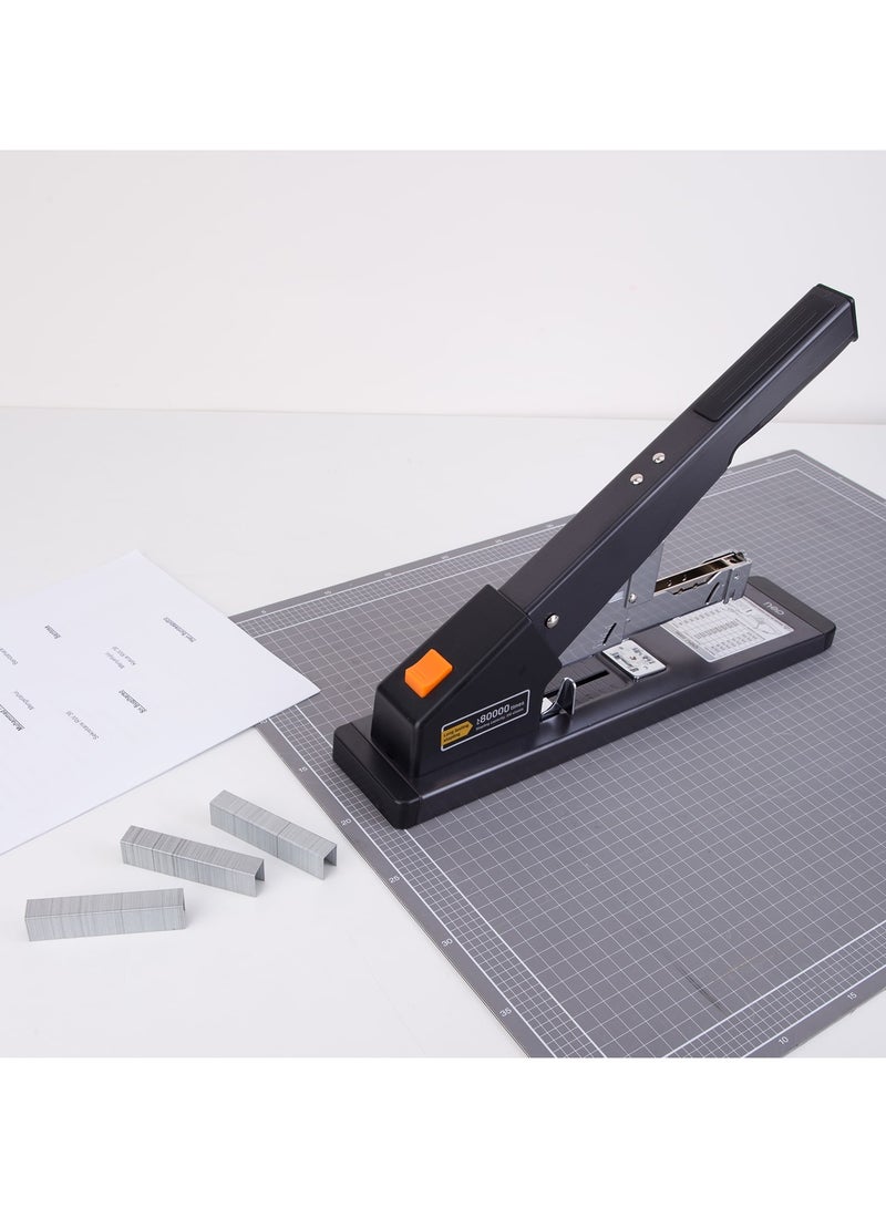 Deli E0396 Heavy Duty Stapler for 210 Sheets - Black, Industrial Durability, Front Loading, Low-Staple Indicator, Anti-Skid Base - Image 5