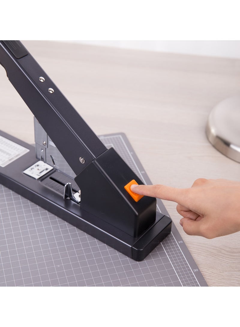 Deli E0396 Heavy Duty Stapler for 210 Sheets - Black, Industrial Durability, Front Loading, Low-Staple Indicator, Anti-Skid Base - Image 3