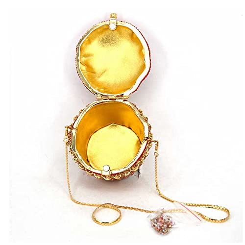 DJBM Cute Cupcake Rhinestone Clutch Diamond Crystal Purse Evening Bags for Women Party Wedding Cocktail Prom, Gold - Image 5
