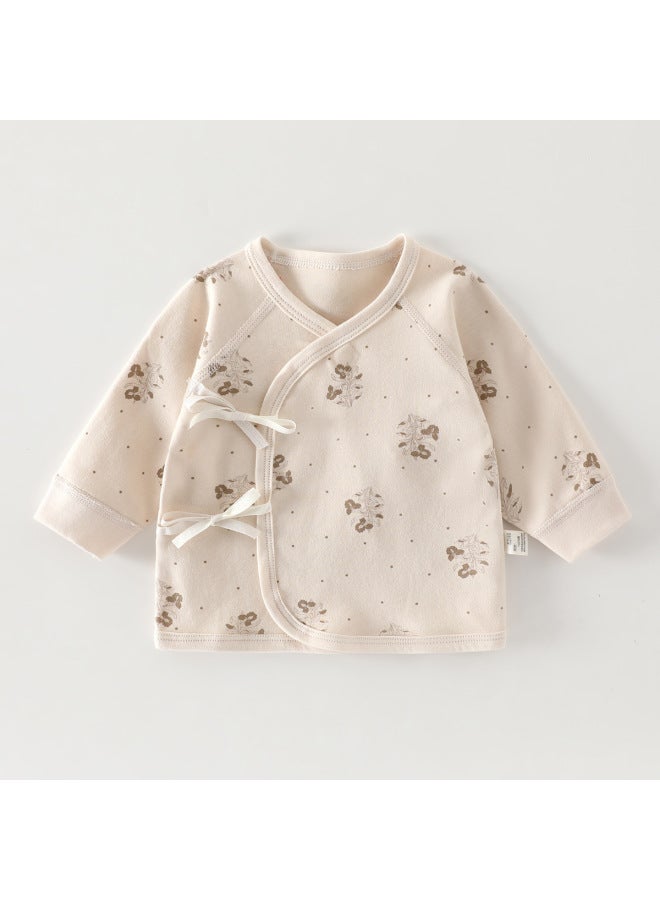 Newborn Baby Pure Cotton Half-back Shirt, All-season Style, Seamless Baby Top, Breathable Tie-style Monk-style Clothing