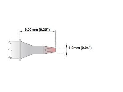 Thermaltronics H80-D08 Chisel 30deg 1.0mm (0.04in) interchangeable for Hakko T31-01D08 - Image 2