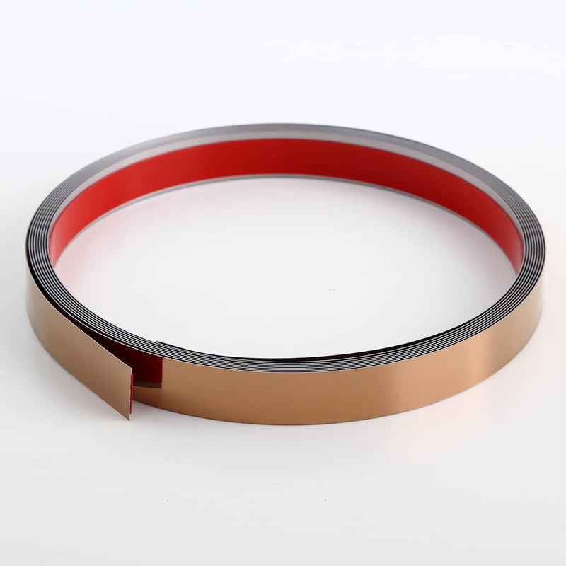 VICTAC Rose Gold 8K Mirror Stainless Steel SelfAdhesive Metal Trim 10mm x 164ft 5mtr Pack of 1 Roll for Wall Decoration Furniture Highlighters  - Image 1
