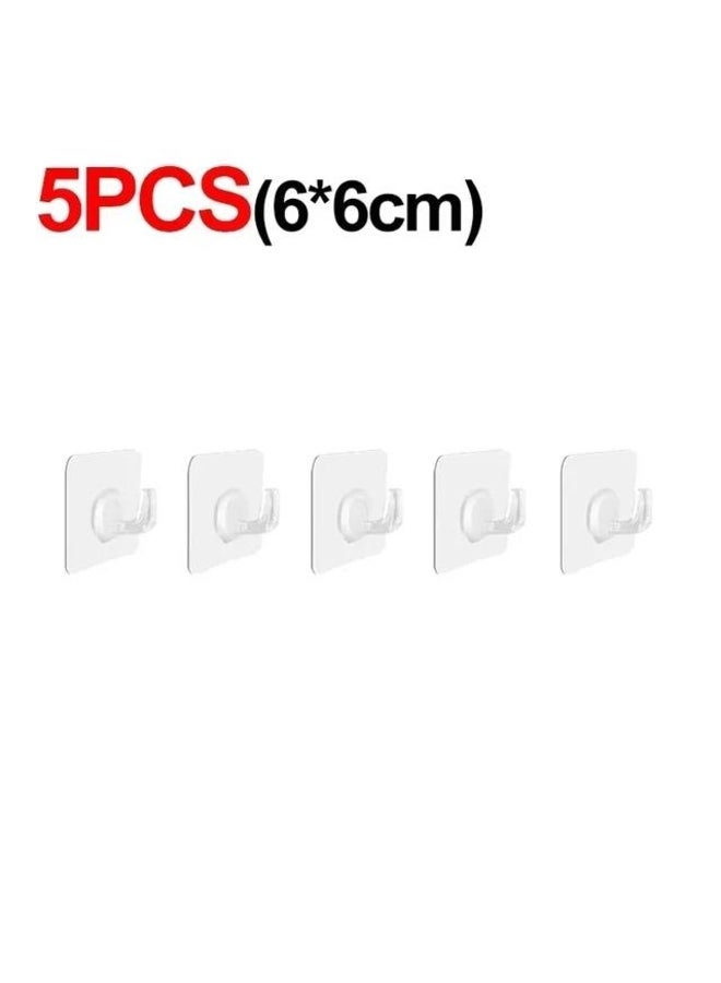 5-50pcs Transparent Self Adhesive Hooks Door Wall Mounted Hanger Hook Suction Heavy Load Rack Kitchen Bathroom Organizer Holder  - Image 1