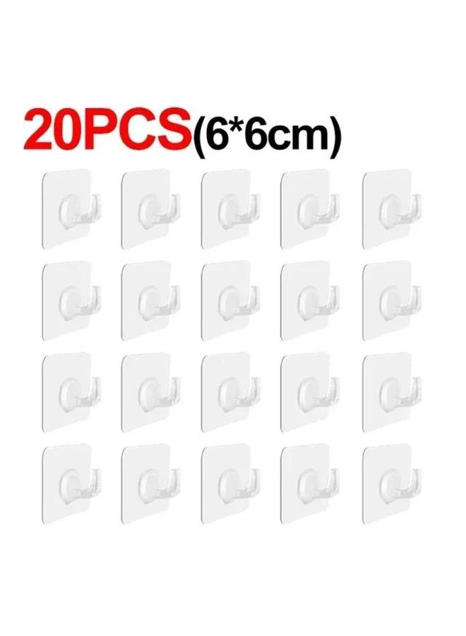 5-50pcs Transparent Self Adhesive Hooks Door Wall Mounted Hanger Hook Suction Heavy Load Rack Kitchen Bathroom Organizer Holder  - Image 4