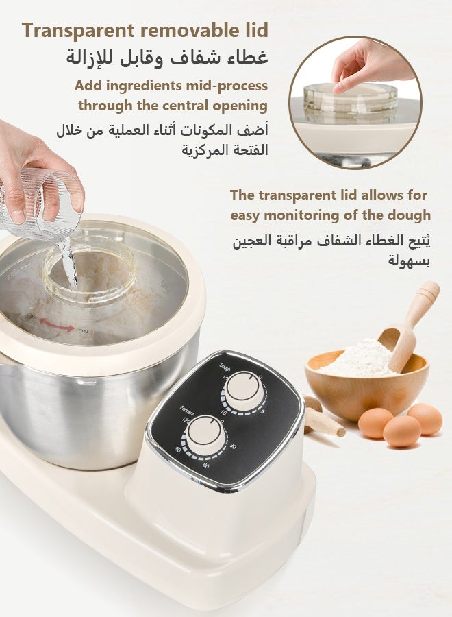 Sunbath 5L Stand Mixer, Electric Dough Maker with Ferment Function, 250W Dough Mixer for Bread and Pizza, Electric Food Mixer with 304 Stainless Steel Bowl, Sourdough Kneading Machine, Household Flour Kneading Machine - Image 5