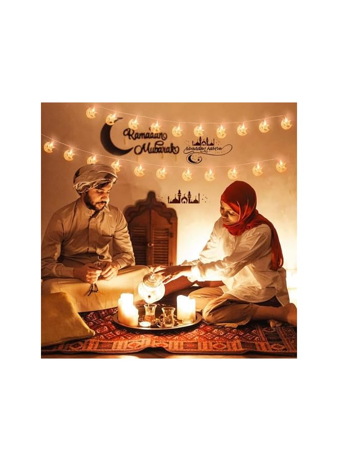 The Bros Ramadan Eid Mubarak Decoration Moon Star String Lights 3m/9.8ft, 20 Led Battery Operated, For Eid And Muslim Ramadan, Home And Mantel, Party Eid Mubarak Decor Lights (Style 1) - Image 4