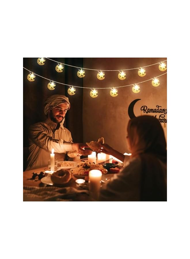 The Bros Ramadan Eid Mubarak Decoration Moon Star String Lights 3m/9.8ft, 20 Led Battery Operated, For Eid And Muslim Ramadan, Home And Mantel, Party Eid Mubarak Decor Lights (Style 1) - Image 3