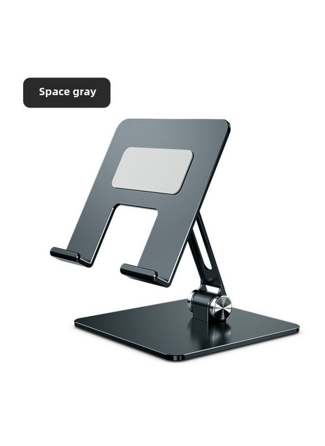 Generic - Aluminum Alloy Desktop Tablet Holder Computer Bracket Mobile Phone Lazy Folding Suitable For Ipad Huawei Support Frame-Color:Grey-Carbon Steel - Image 1