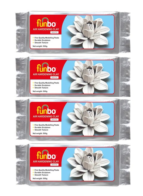 4-Piece Modelling Clay White 500 gram Per Packet